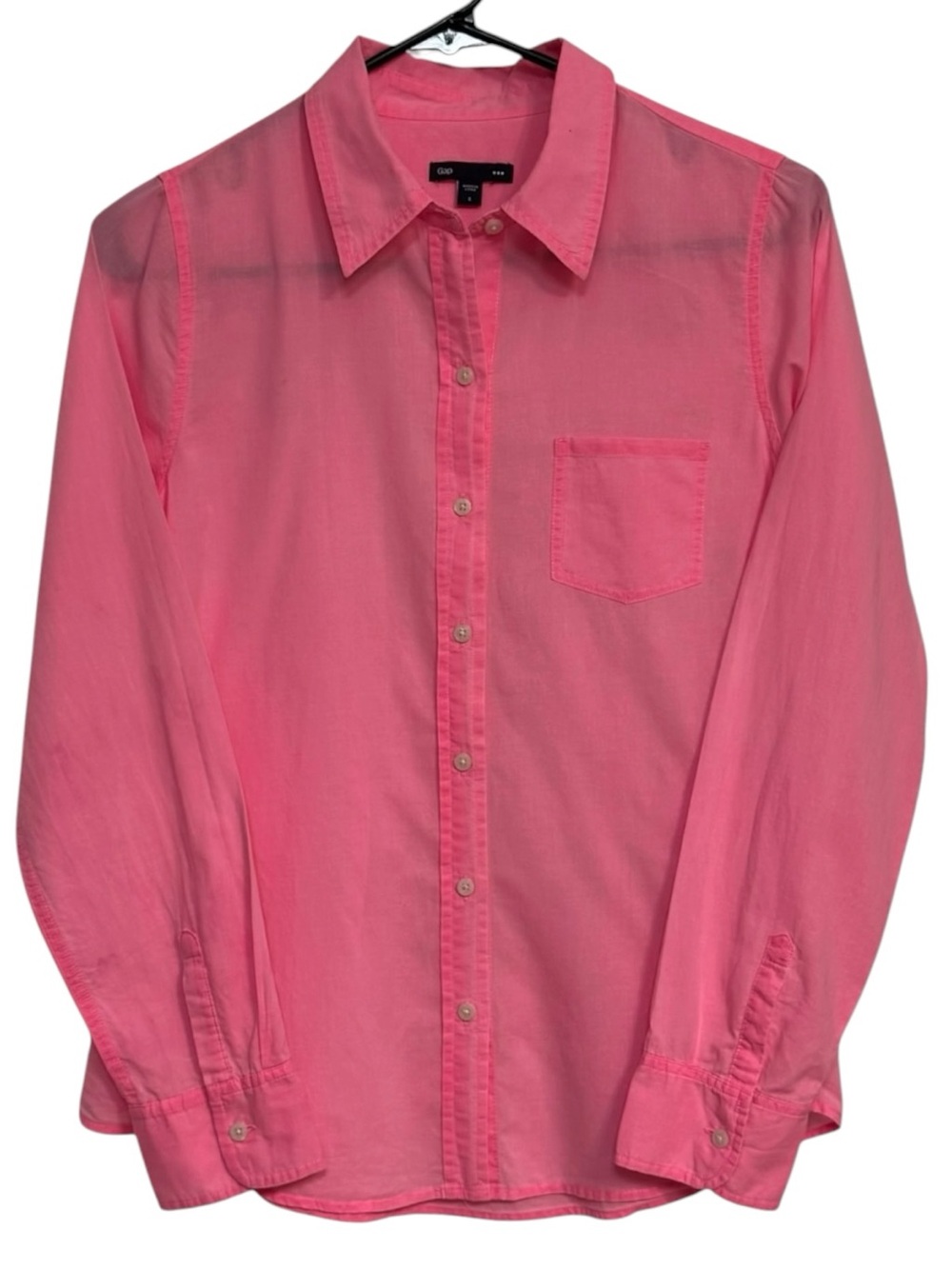 Y2K Style 2013 Gap Hot Pink 100% Cotton Button Down Boyfriend Shirt Small